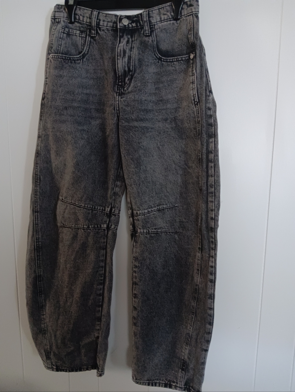 Washed Black Straight-Leg Jeans